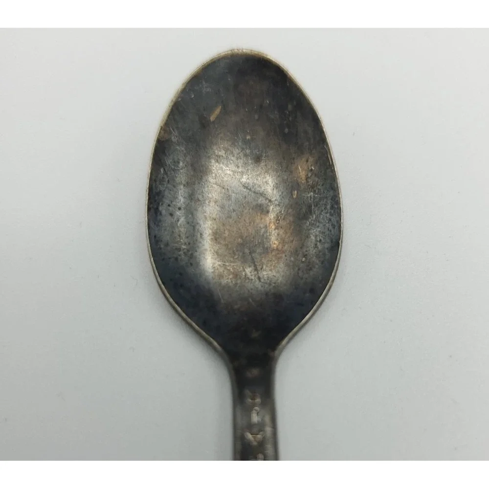 Vtg Oneida Silversmiths New York World's Fair 1964 Souvenir Spoon 3.75in tarnish